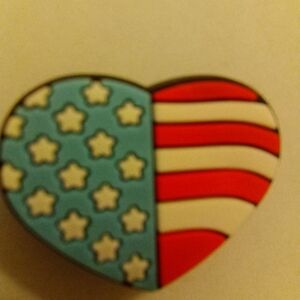 Patriotic Heart-Shaped Brooch